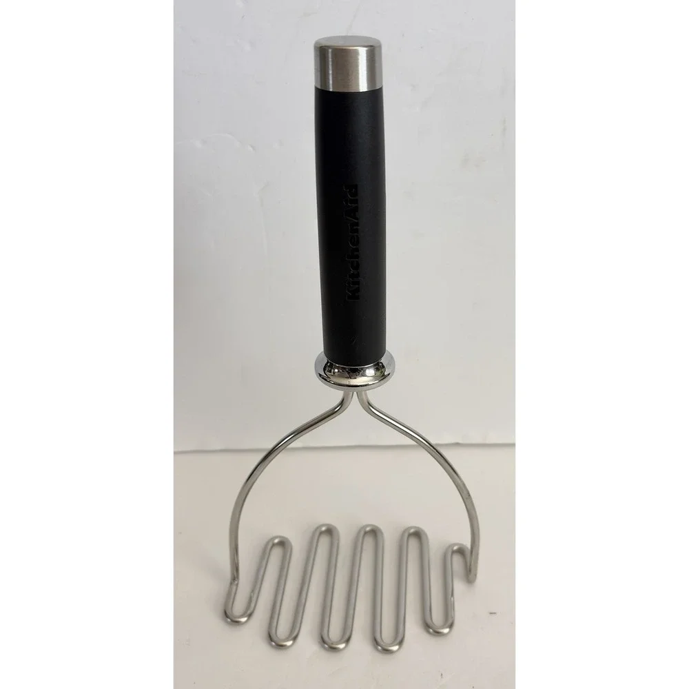 KitchenAid Stainless Steel Wire Potato Bean Masher Black Handle Large